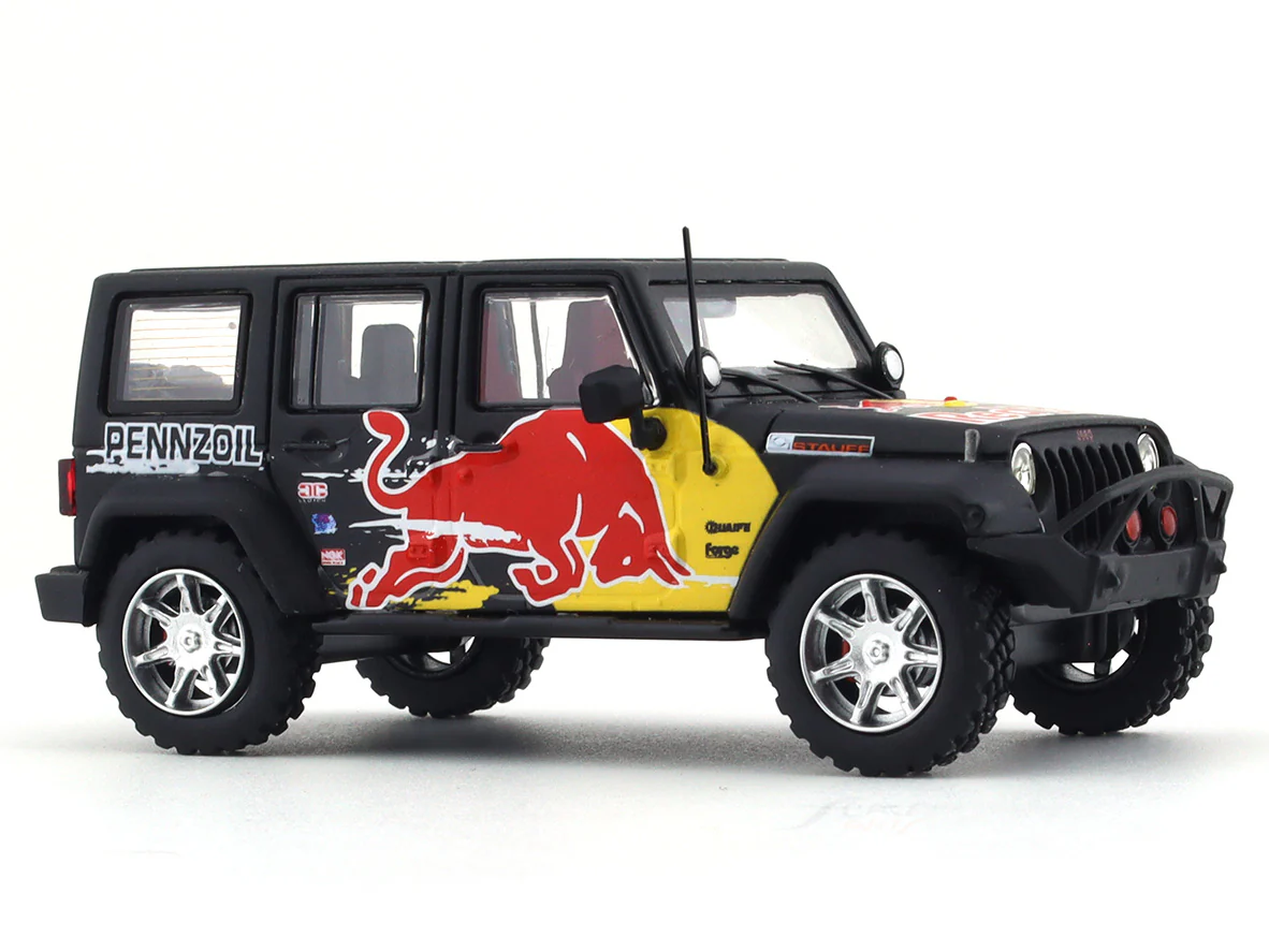 Jeep Wrangler Redbull with figure 1:64 Time Micro diecast scale model car - Image 7