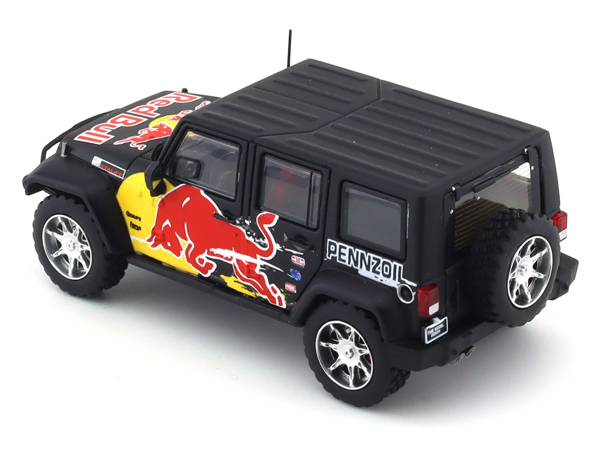 Jeep Wrangler Redbull with figure 1:64 Time Micro diecast scale model car - Image 9