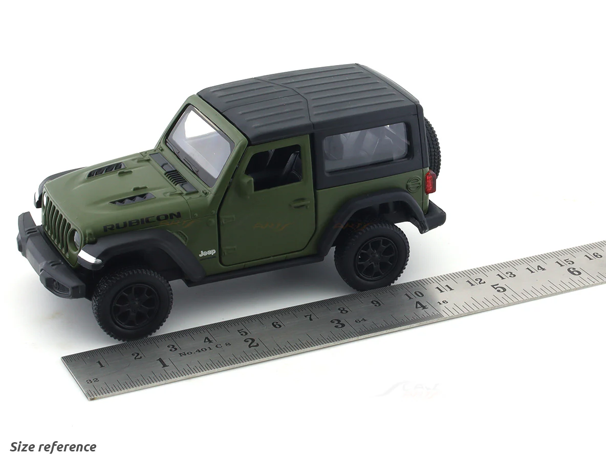 Jeep Wrangler Rubicon matte green 1:32 RMZ City 5 inch pullback diecast scale model car - Image 9