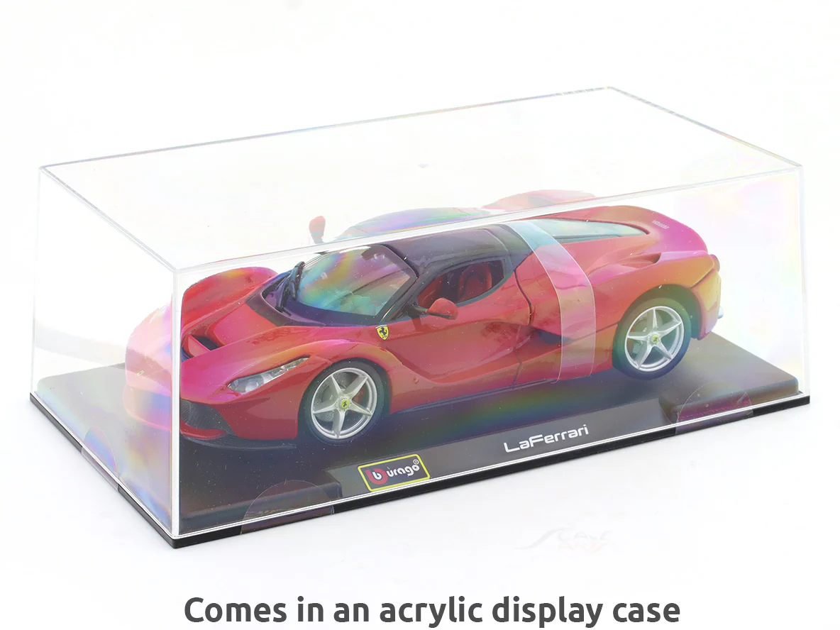 Ferrari LaFerrari red with Acrylic Case 1:24 Bburago licensed diecast Scale Model car collectible - Image 2