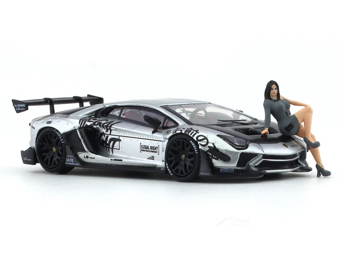 Lamborghini Aventador LP700-4 silver DX 1:64 Time Micro diecast scale model miniature car - Image 2