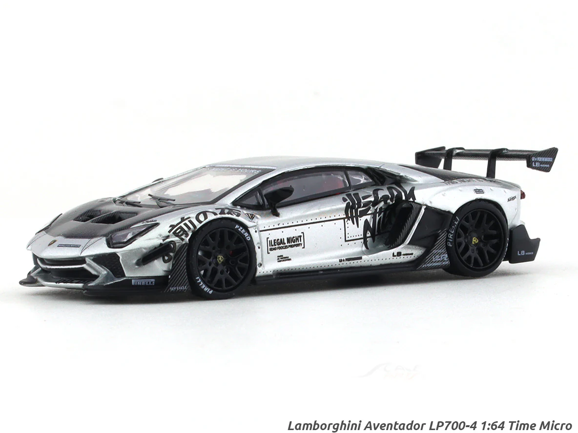 Lamborghini Aventador LP700-4 silver DX 1:64 Time Micro diecast scale model miniature car - Image 3
