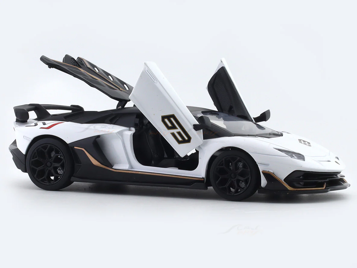 Lamborghini Aventador SVJ white 1:24 MSZ licensed diecast Scale Model car collectible - Image 13