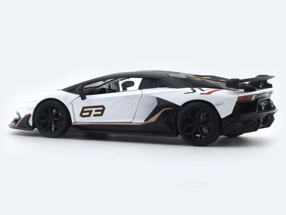 Lamborghini Aventador SVJ white 1:24 MSZ licensed diecast Scale Model car collectible - Image 3