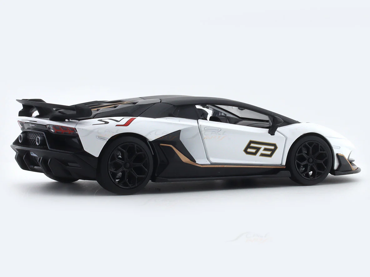 Lamborghini Aventador SVJ white 1:24 MSZ licensed diecast Scale Model car collectible - Image 4