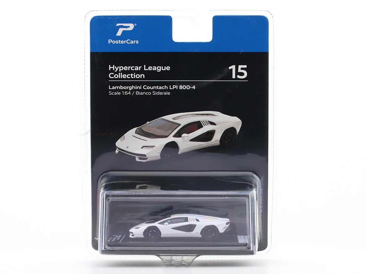 Lamborghini Countach LPI 800-4 white 1:64 PosterCars licensed diecast scale model car miniature car - Image 8