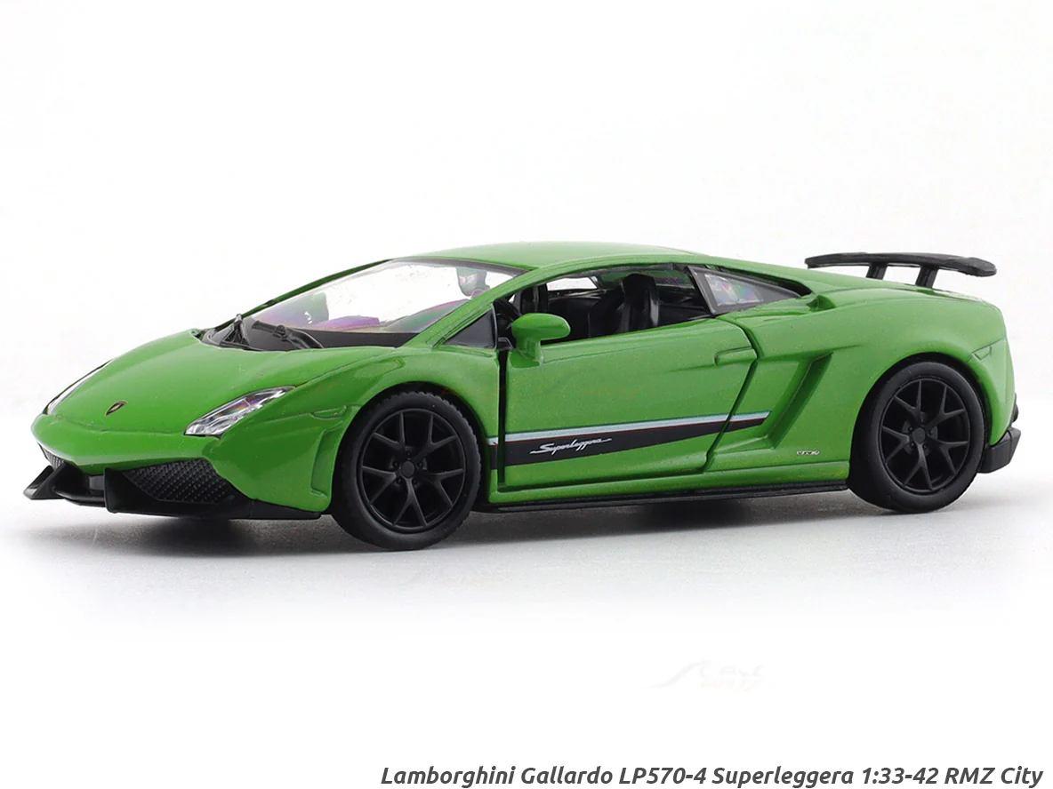 Lamborghini Gallardo LP570-4 Superleggera green 1:33-42 RMZ City licensed pull back car scale model