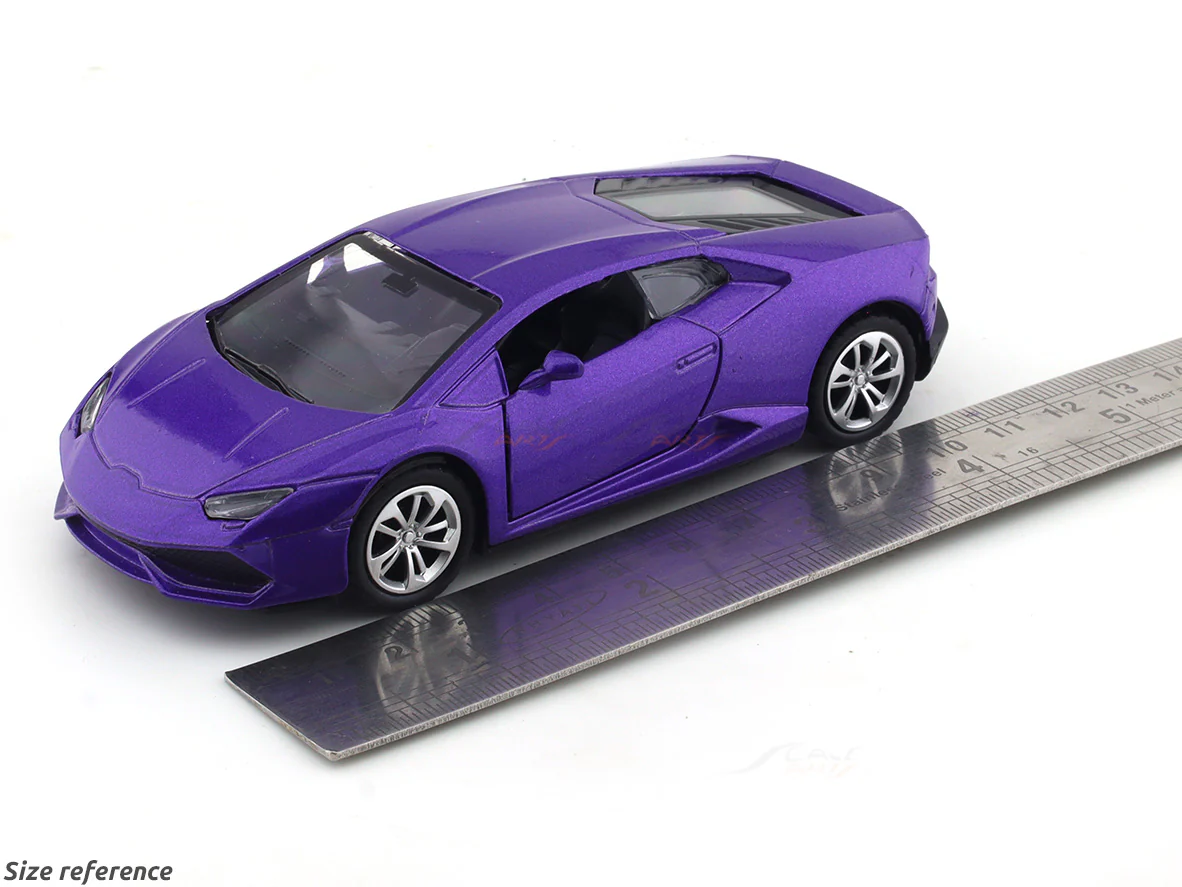 Lamborghini like purple pull back alloy car - Image 9