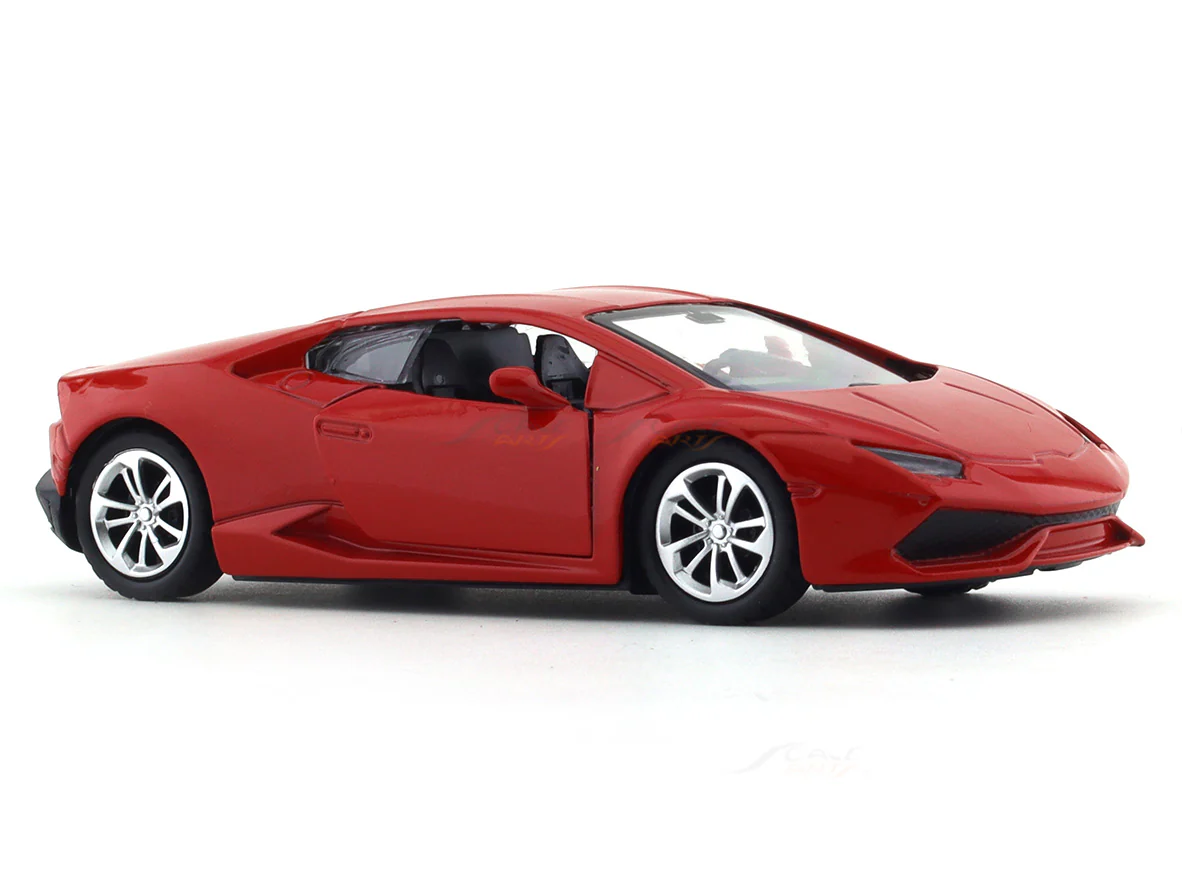 Lamborghini like red pull back alloy car - Image 6