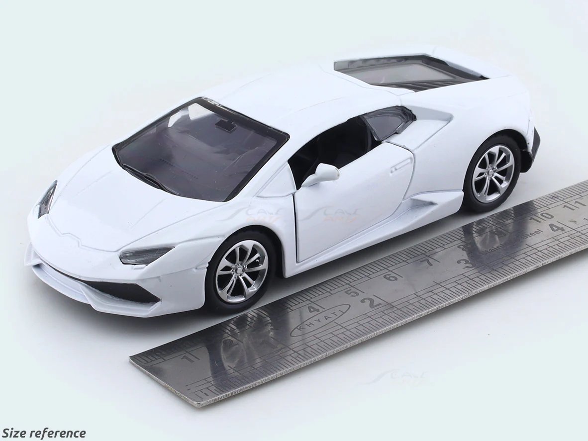 Lamborghini like white pull back alloy car - Image 9