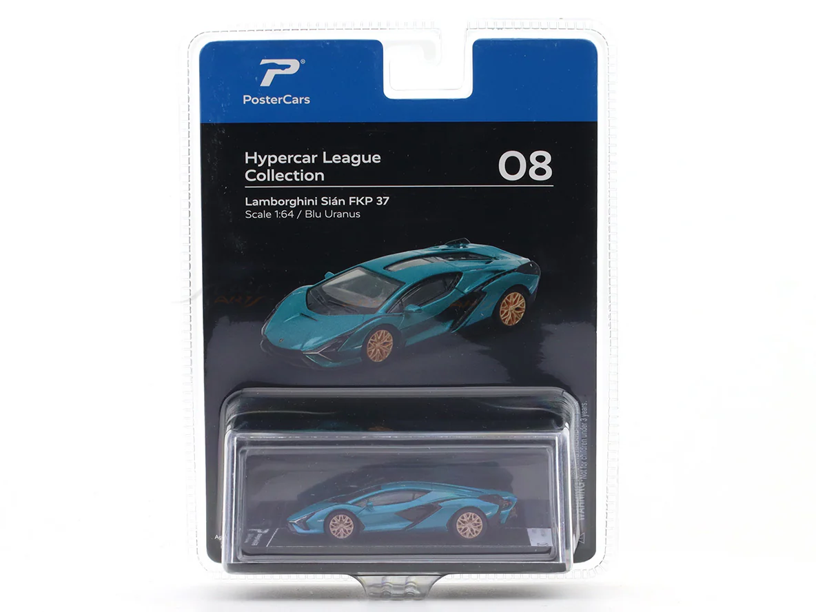 Lamborghini Sian FKP 37 blue 1:64 PosterCars licensed diecast scale model car miniature car - Image 8