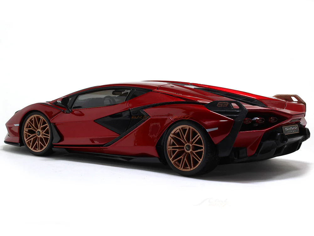 Lamborghini Sian FKP 37 red 1:18 Bburago diecast Scale Model car - Image 3