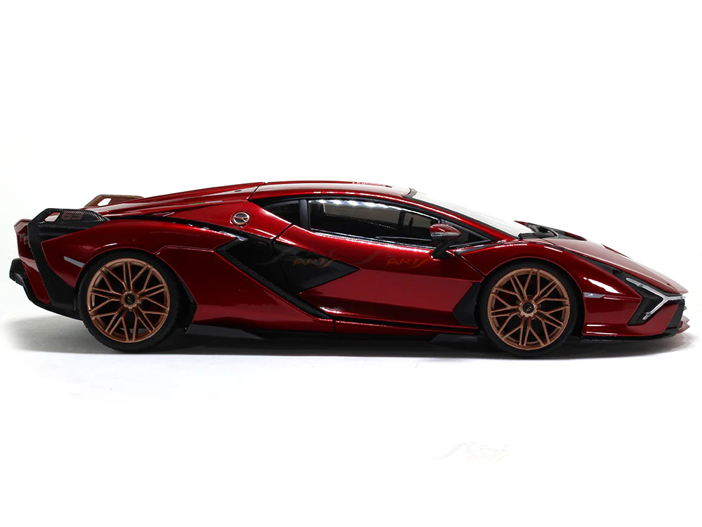 Lamborghini Sian FKP 37 red 1:18 Bburago diecast Scale Model car - Image 5
