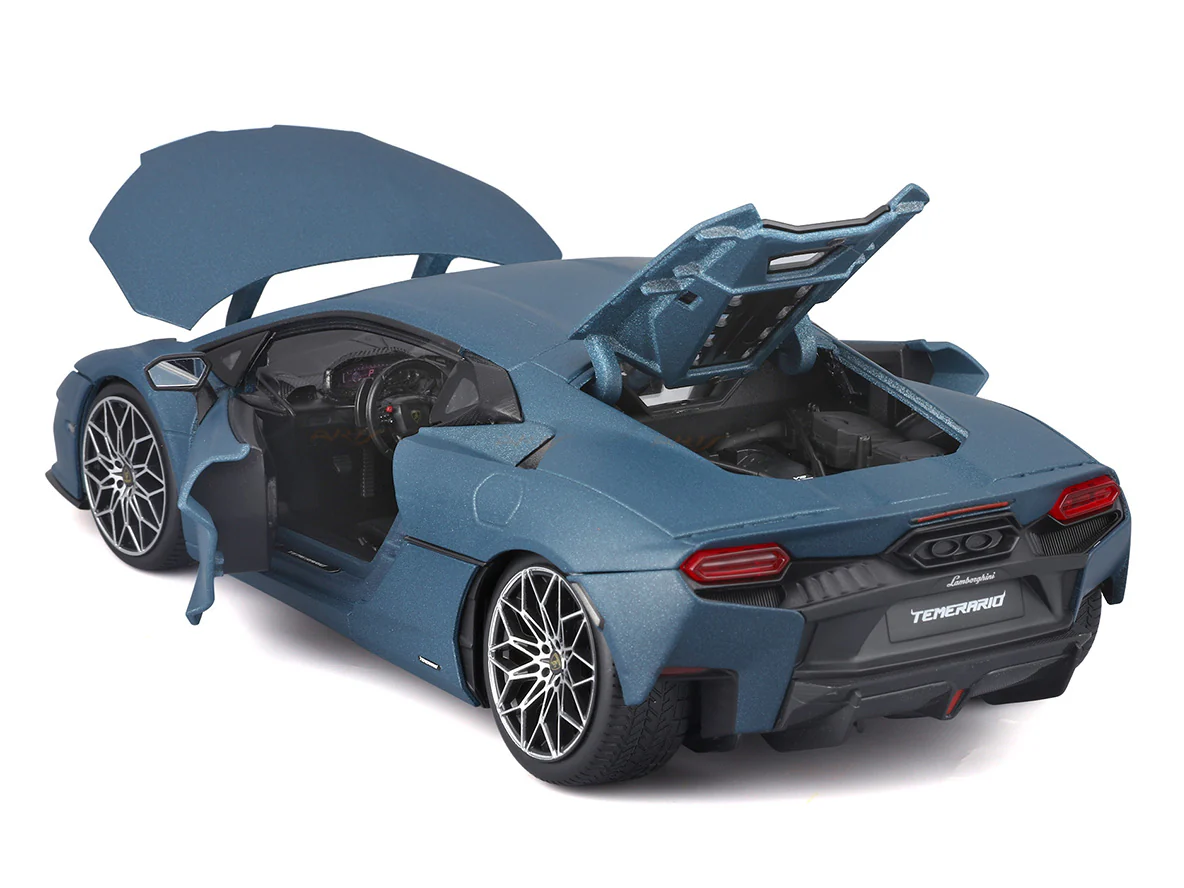 Lamborghini Temerario Blue 1:18 Bburago Licensed Diecast Scale Model Car Collectible - Image 11