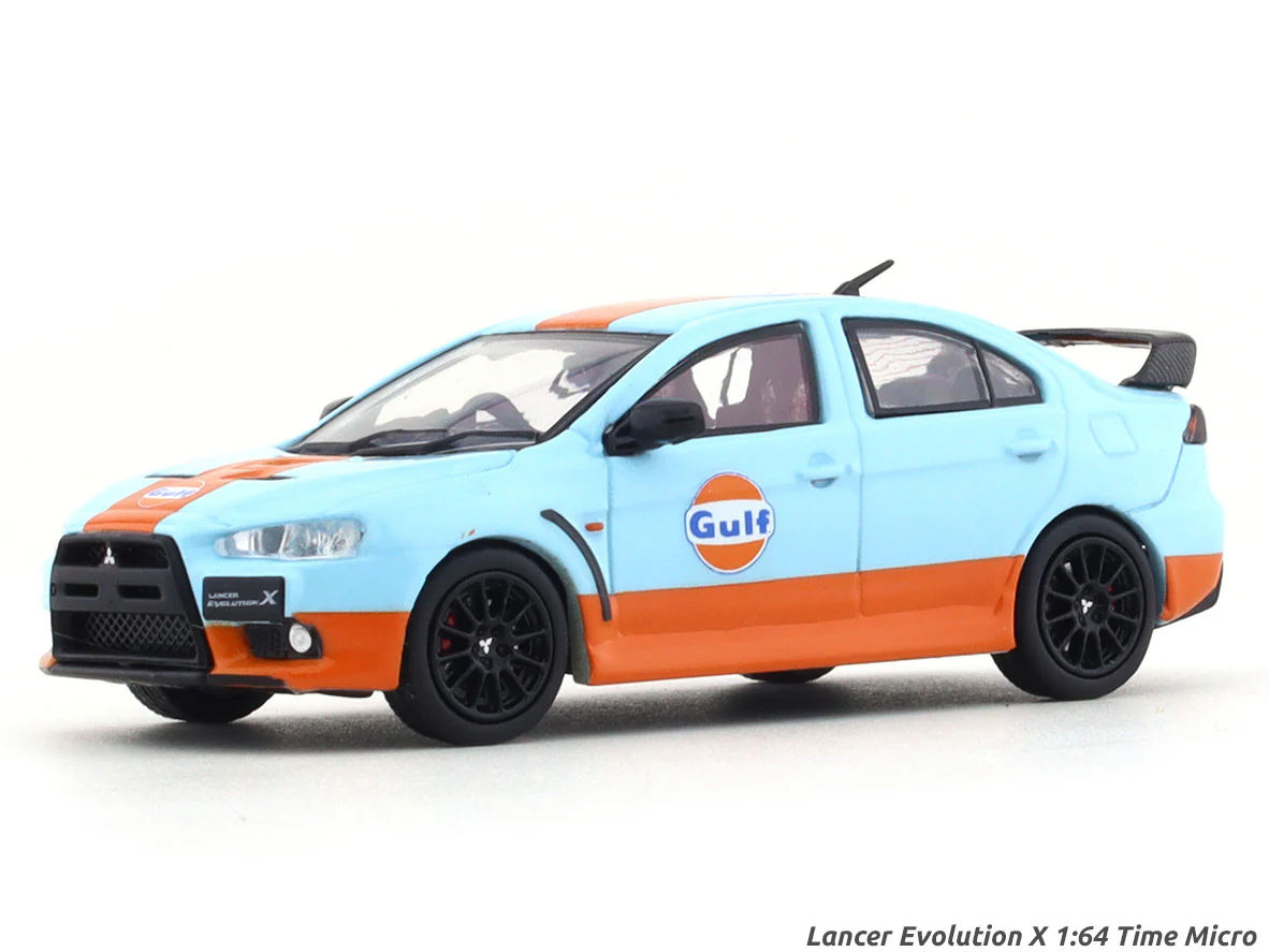 Lancer Evolution X Gulf with figure 1:64 Time Micro diecast scale model collectible - Image 2