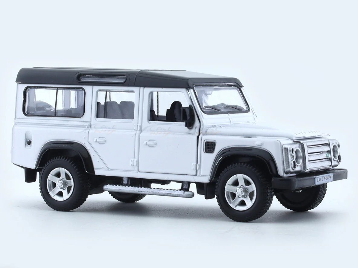Land Rover Defender 110 white 1:33-42 RMZ City pullback diecast scale model car - Image 6