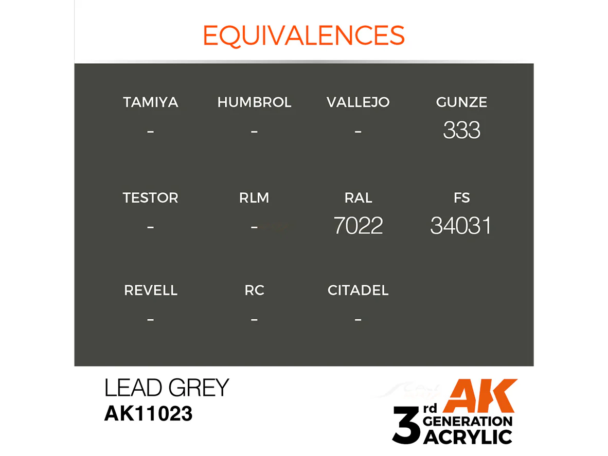 Lead Grey 17ml AK Interactive acrylic color AK11023 - Image 2