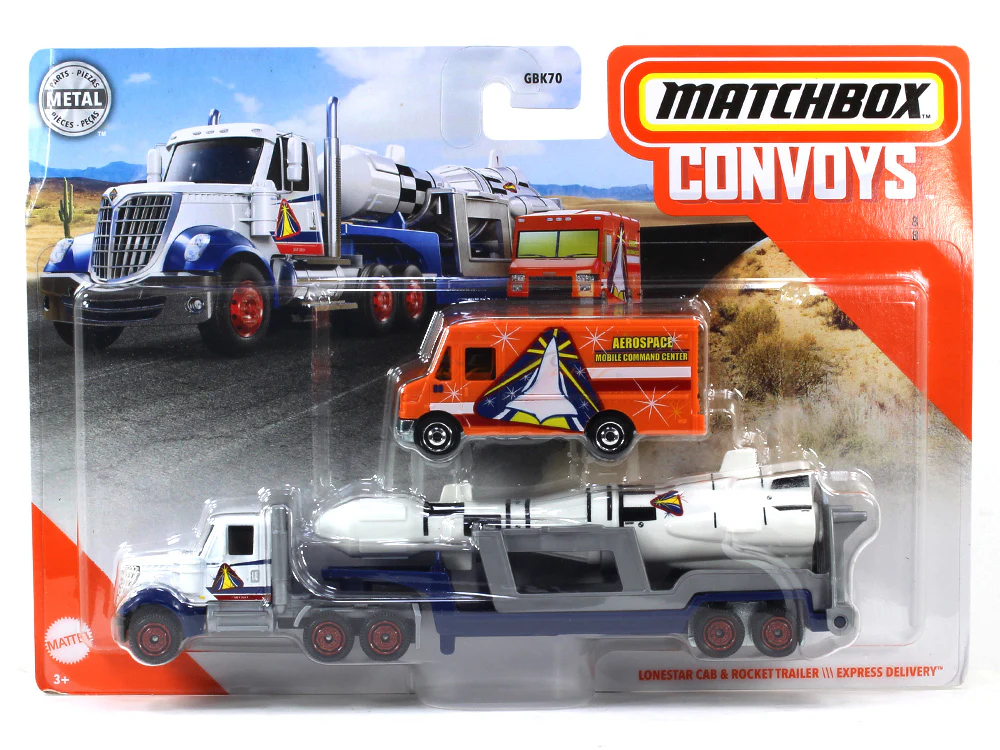 Lonestar Cab & Rocket Trailer Express Delivery 1:64 Matchbox collectible scale model car
