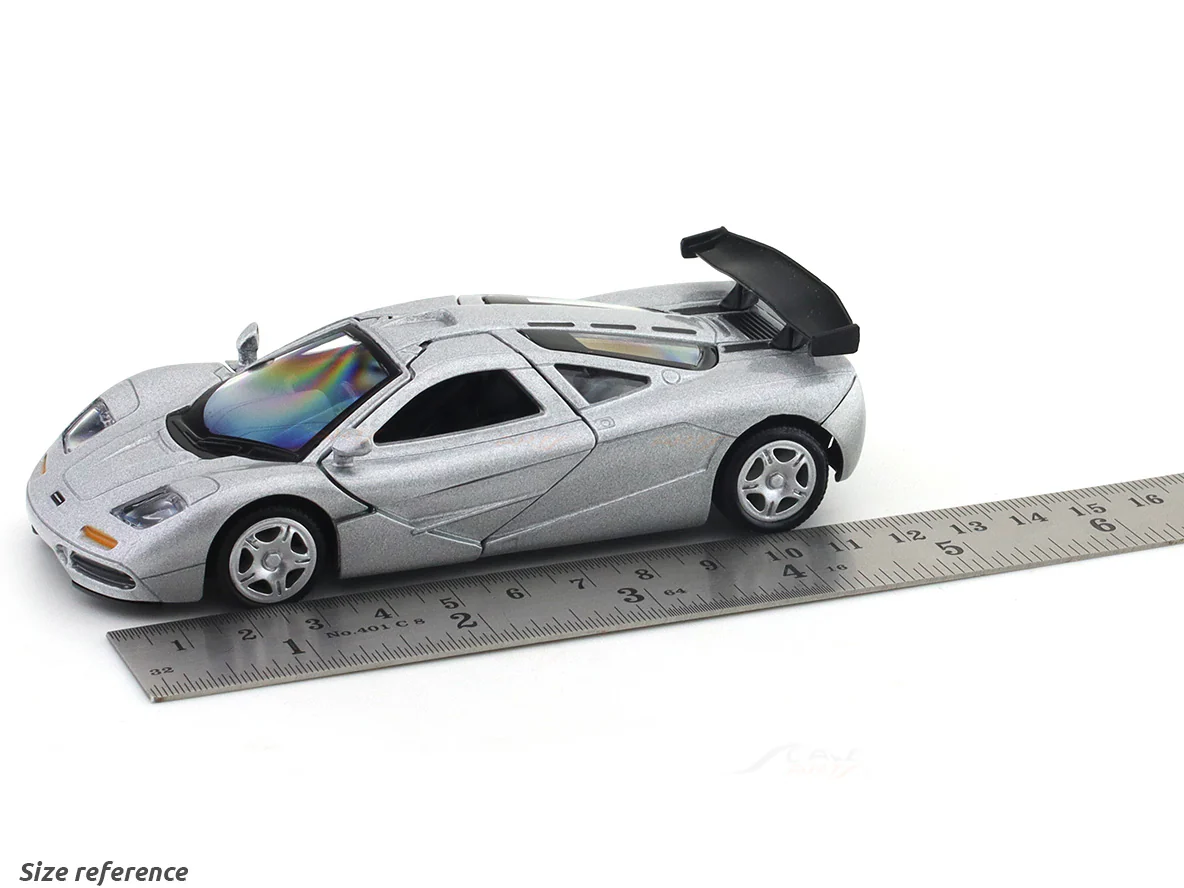 McLaren F1 GT-R silver 1:33-42 RMZ City licensed pull back car scale model - Image 14
