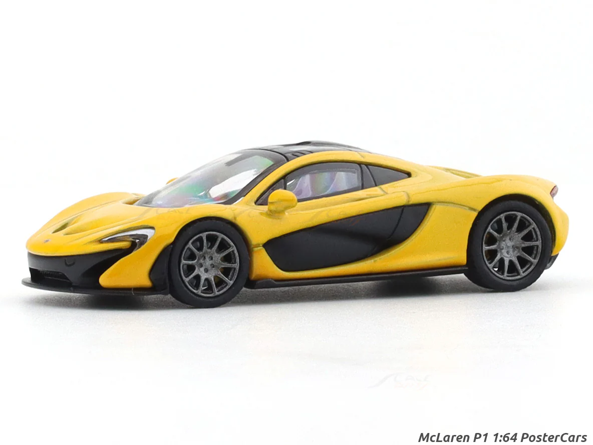 McLaren P1 yellow 1:64 PosterCars licensed diecast scale model car miniature car