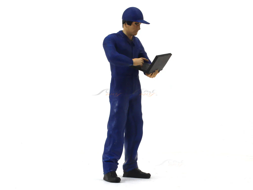 Mechanic Tuning engine with laptop 1:18 Scale Arts In scale model figure / accessories - Image 3