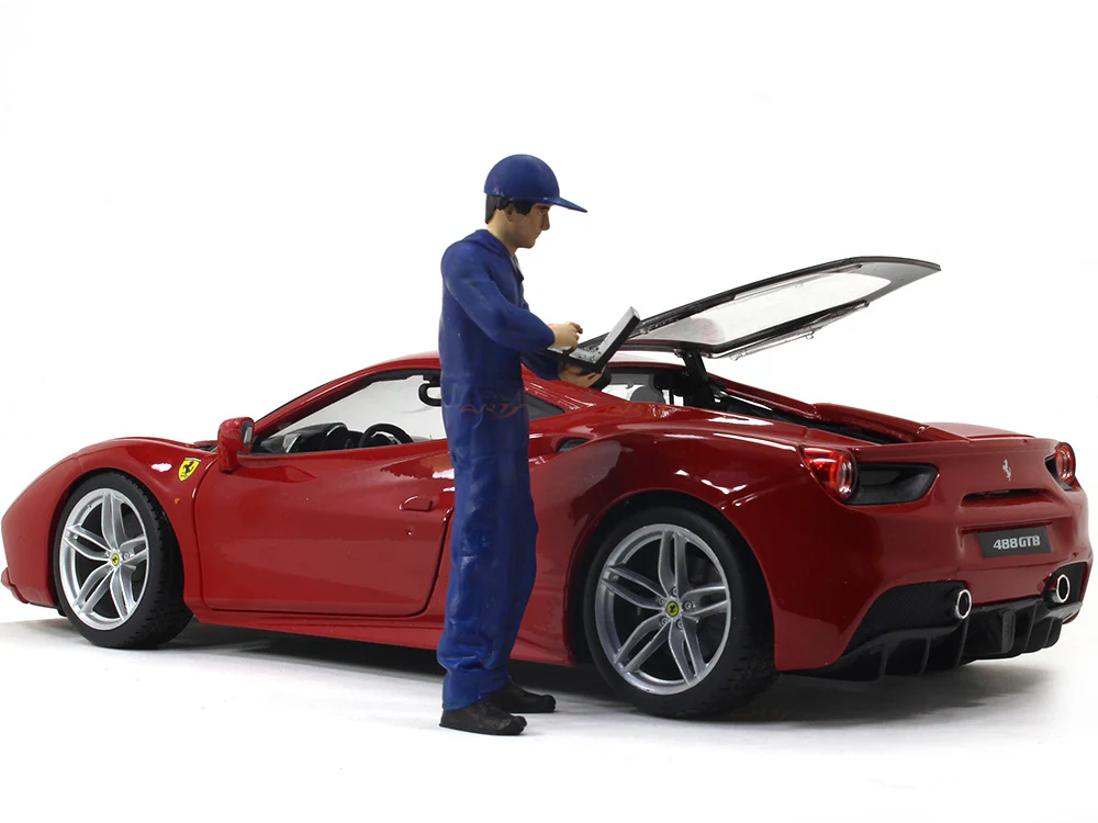 Mechanic Tuning engine with laptop 1:18 Scale Arts In scale model figure / accessories - Image 4