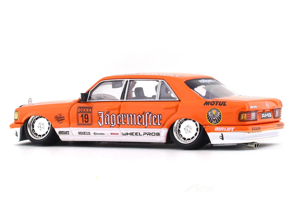 Mercedes-Benz 560SEL W126 Low Jagermeister 1:64 Master diecast scale car collectible - Image 3