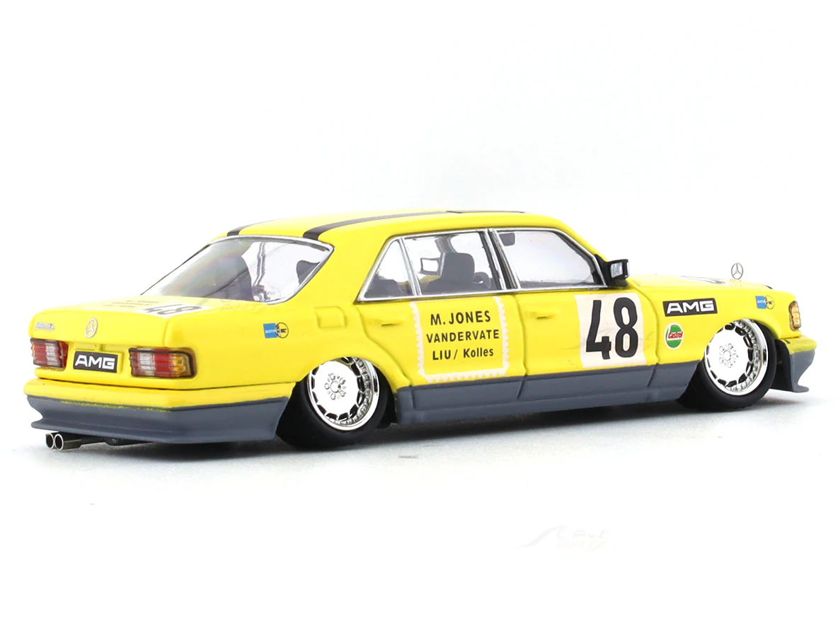 Mercedes-Benz 560SEL W126 Low Yellow Pig 1:64 Master diecast scale car collectible - Image 4