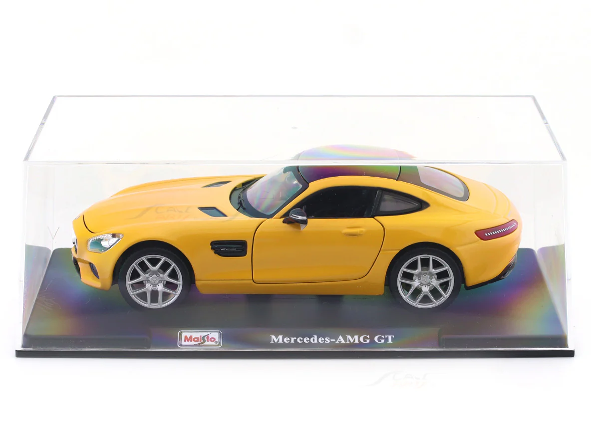 Mercedes-Benz AMG GT yellow 1:24 Maisto with Acrylic Case Licensed Diecast Scale Model Car Collectible - Image 6