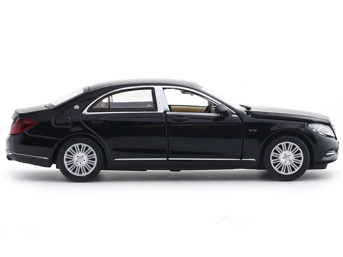 Mercedes-Benz Maybach S600 black 1:32 MSZ licensed pullback diecast Scale Model car collectible - Image 5