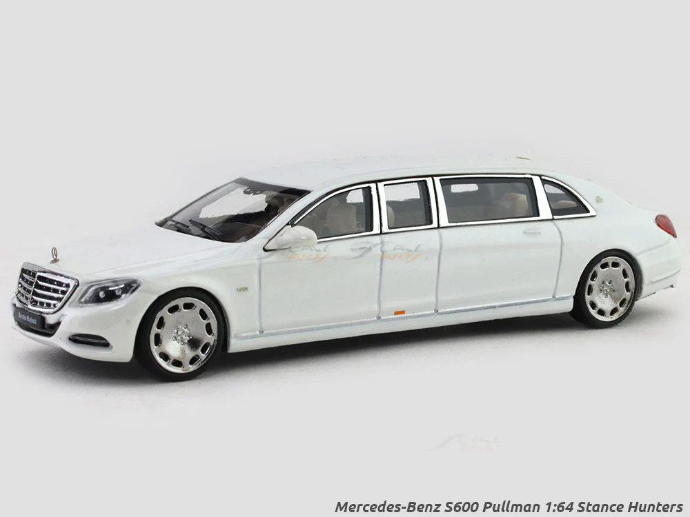 Mercedes-Benz Maybach S600 Pullman white 1:64 Stance Hunters diecast scale model car
