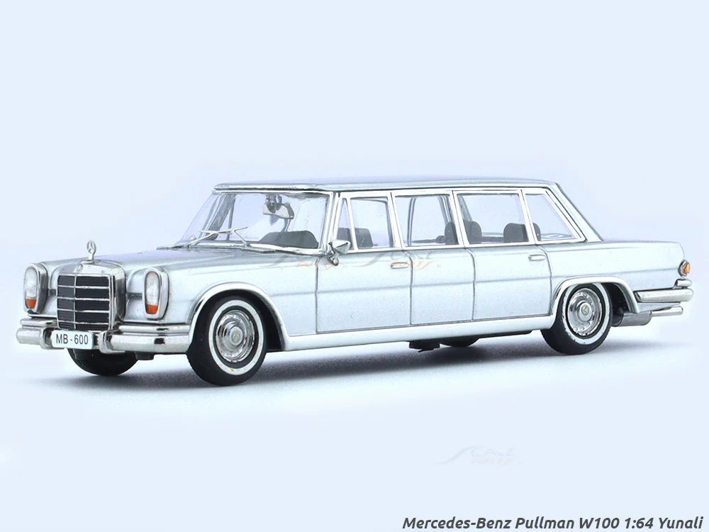 Mercedes-Benz Pullman W100 silver 1:64 Yunali diecast scale model collectible