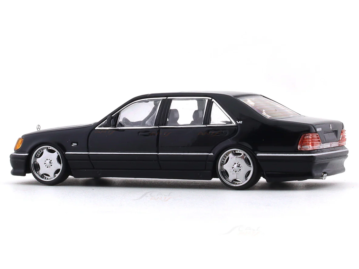 Mercedes-Benz S Class W140 black 1:64 Street Weapon diecast scale model car miniature - Image 3