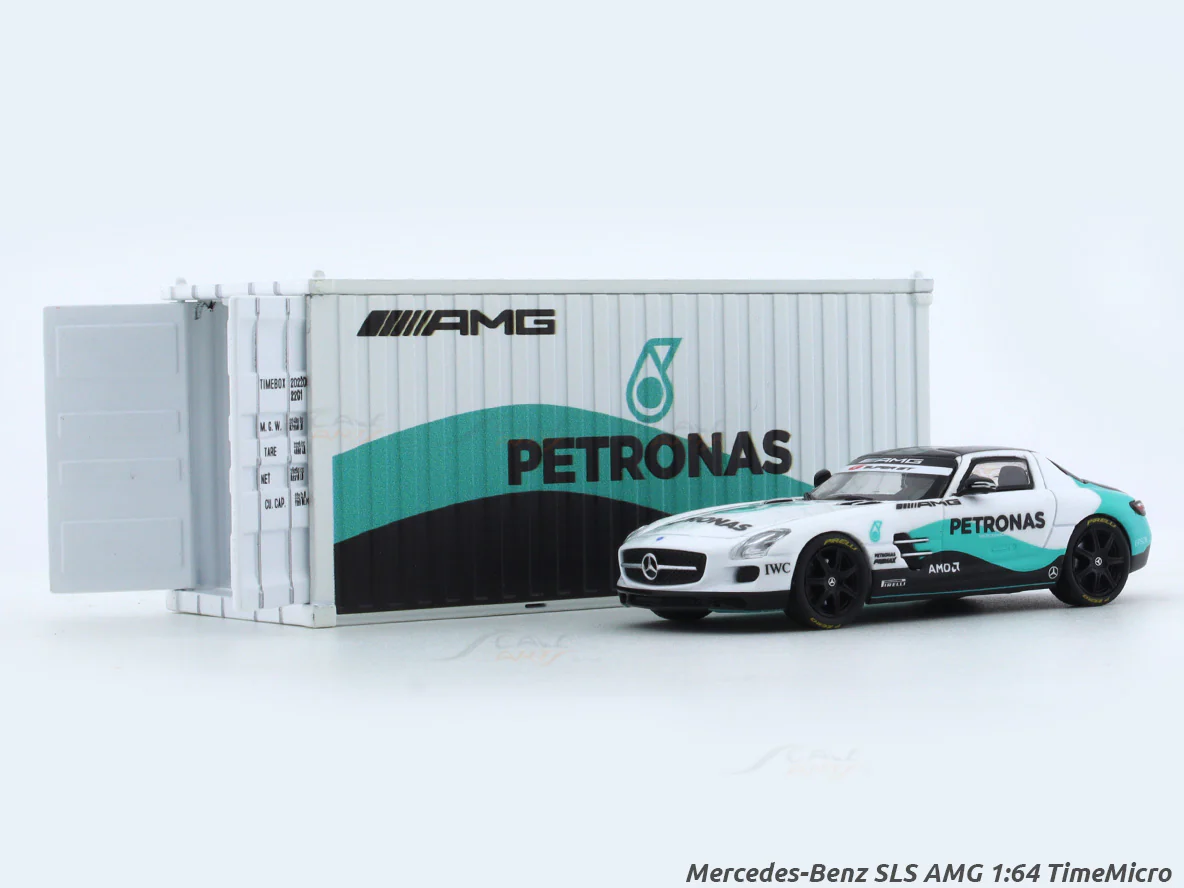 Mercedes-Benz SLS AMG with container 1:64 TimeMicro diecast scale model car collectible