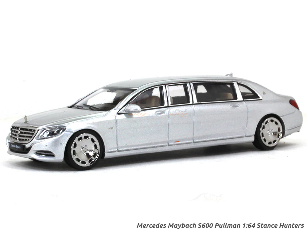 Mercedes Maybach S600 Pullman silver 1:64 Stance Hunters diecast scale model car