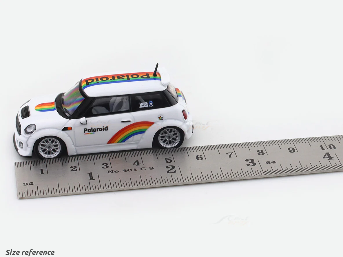 Mini Cooper R56 Polaroid with figure 1:64 Time Micro Diecast Scale Model Car Miniature - Image 9