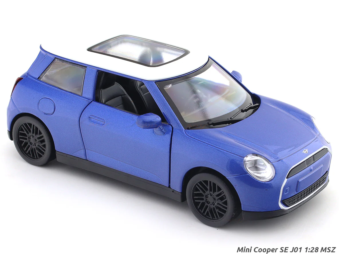 Mini Cooper SE J01 Blue 1:28 MSZ licensed diecast Scale Model car collectible - Image 10