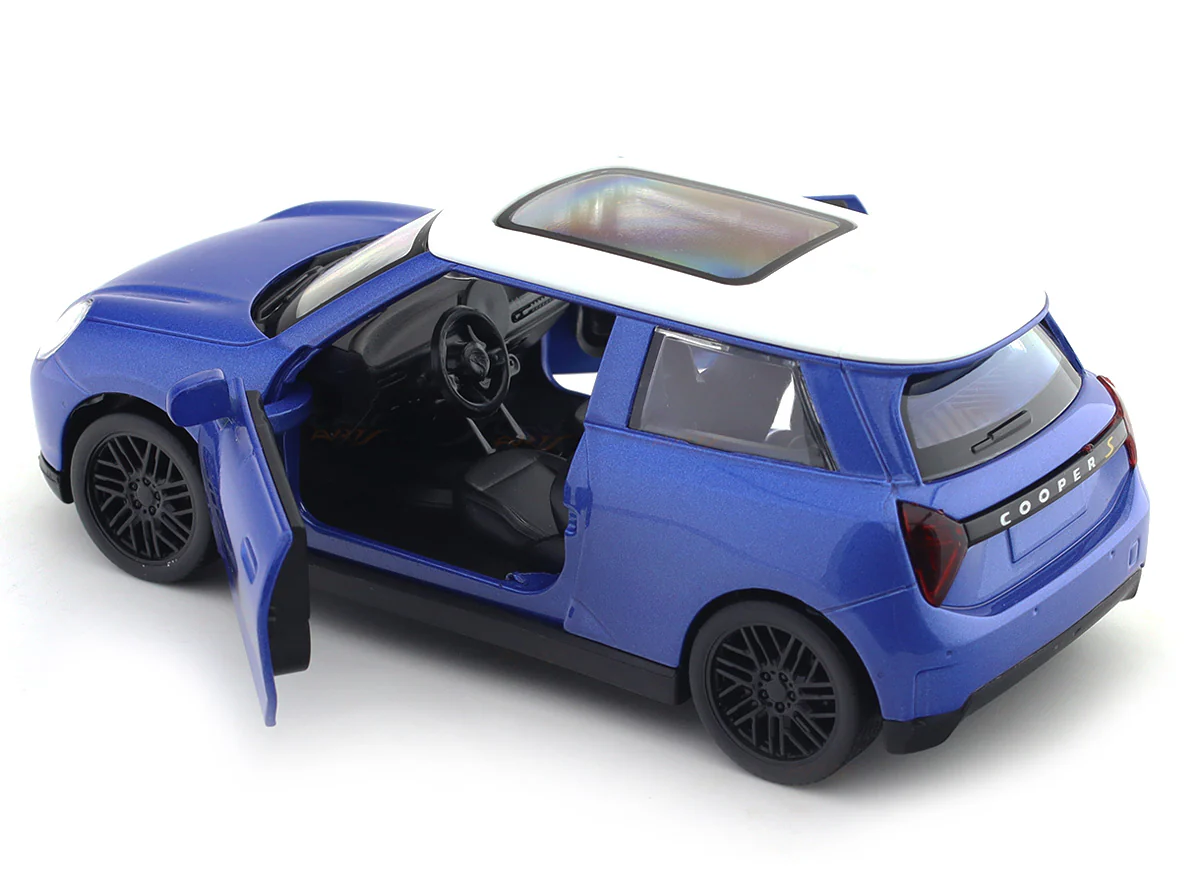 Mini Cooper SE J01 Blue 1:28 MSZ licensed diecast Scale Model car collectible - Image 13