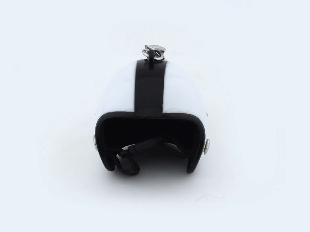 Miniature Helmet keyring / keychain white - Image 2