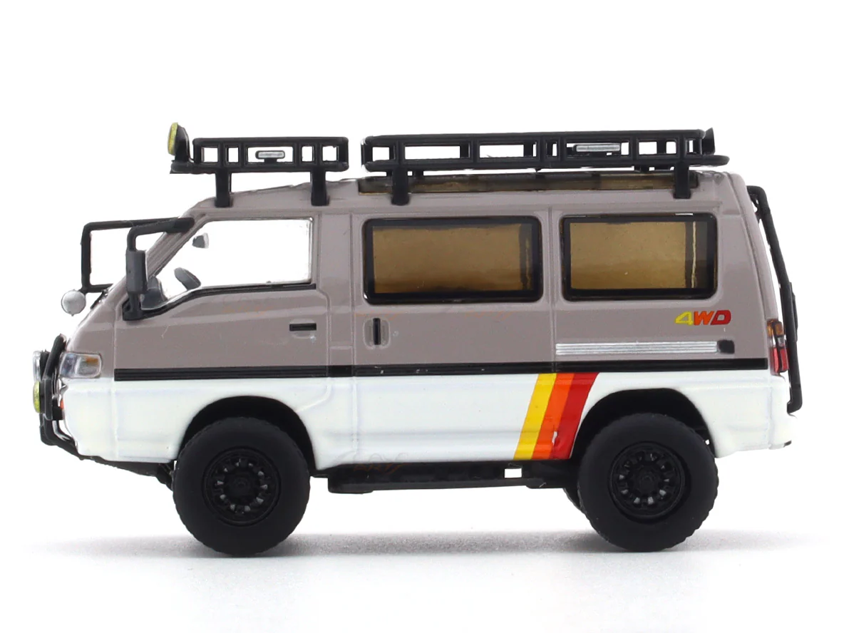 Mitsubishi Delica Star Wagon 4WD brown white 1:64 Autobots Model diecast scale model van - Image 3