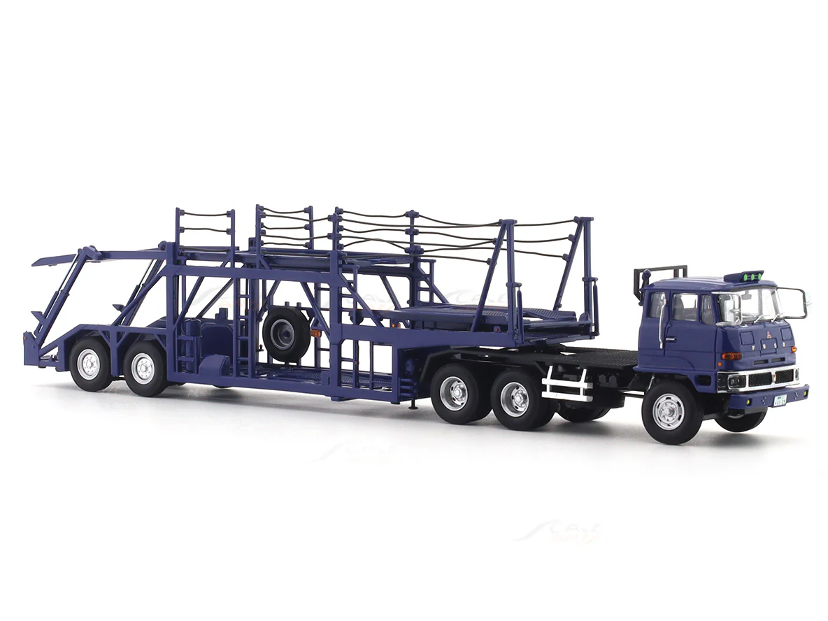 Mitsubishi Fuso FV Car Transporter blue 1:64 DD diecast scale model truck - Image 4