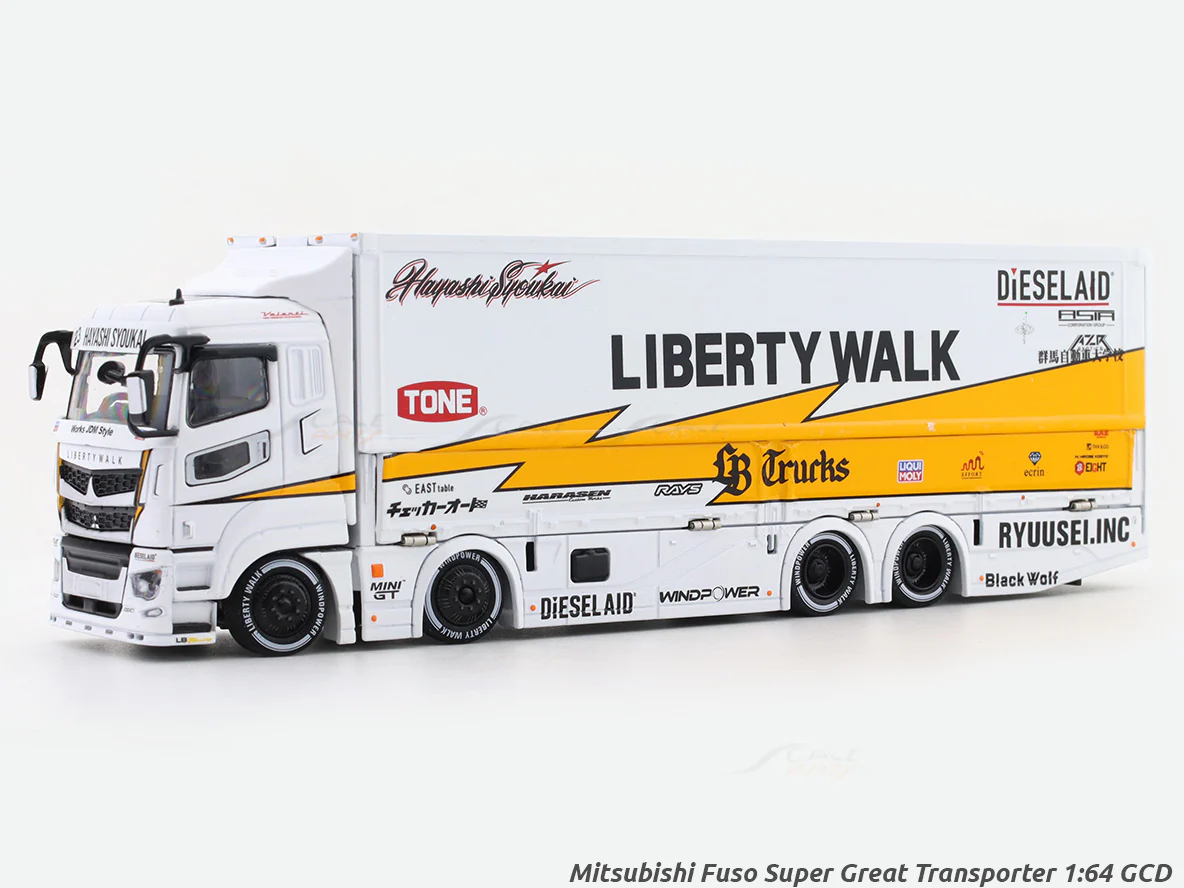 Mitsubishi Fuso Super Great Transporter Set 1:64 GCD diecast scale model car miniature car collectible - Image 3
