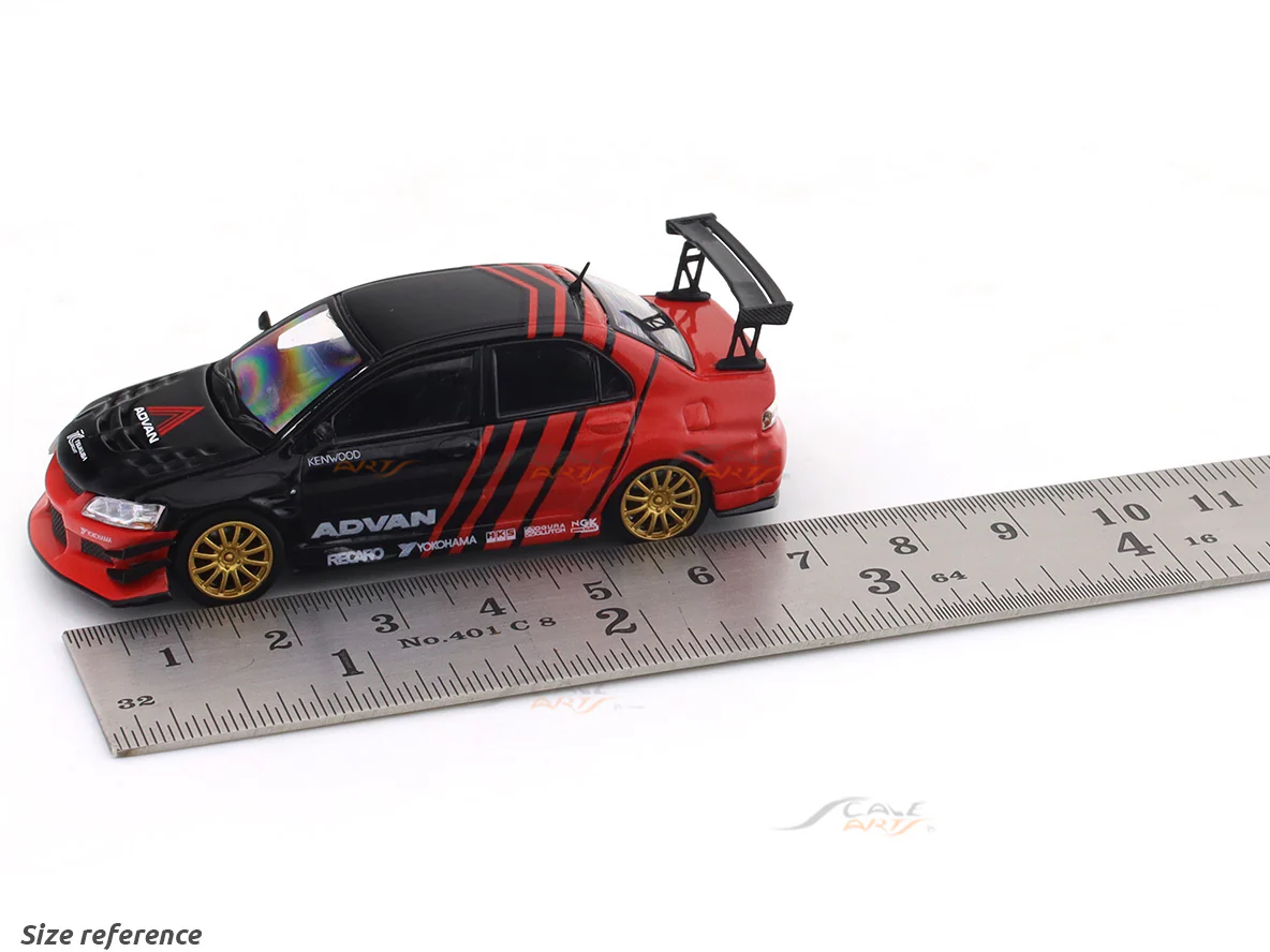 Mitsubishi Lancer Evolution IX Advan with figure 1:64 Time Micro Diecast Scale Model Car Miniature - Image 10