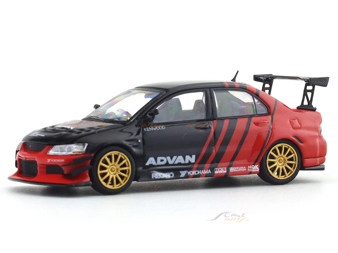 Mitsubishi Lancer Evolution IX Advan with figure 1:64 Time Micro Diecast Scale Model Car Miniature - Image 2