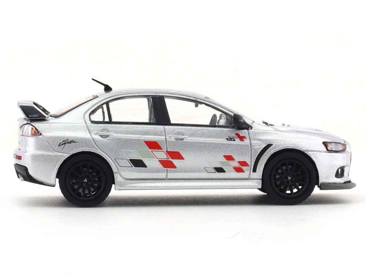 Mitsubishi Lancer Evolution X silver 1:64 Hobby Japan diecast scale model miniature car - Image 5