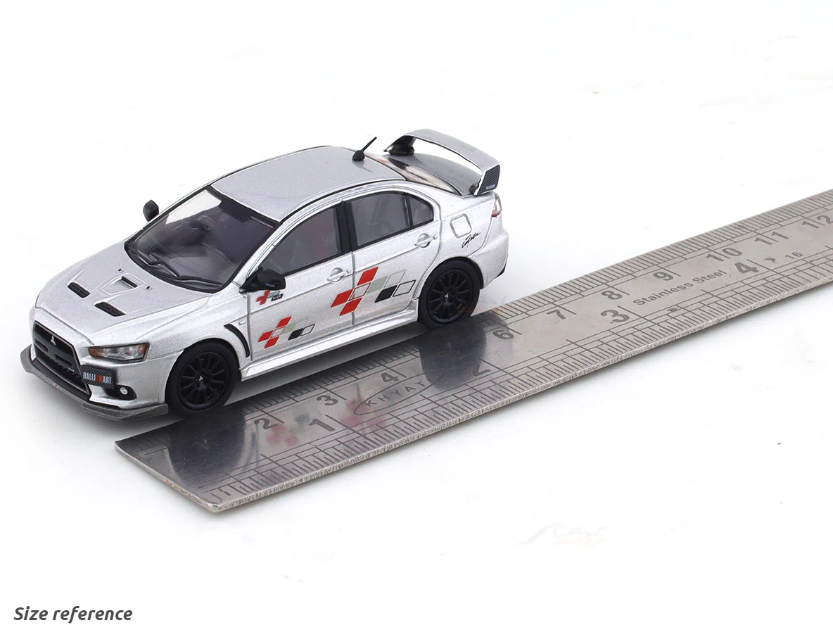 Mitsubishi Lancer Evolution X silver 1:64 Hobby Japan diecast scale model miniature car - Image 9