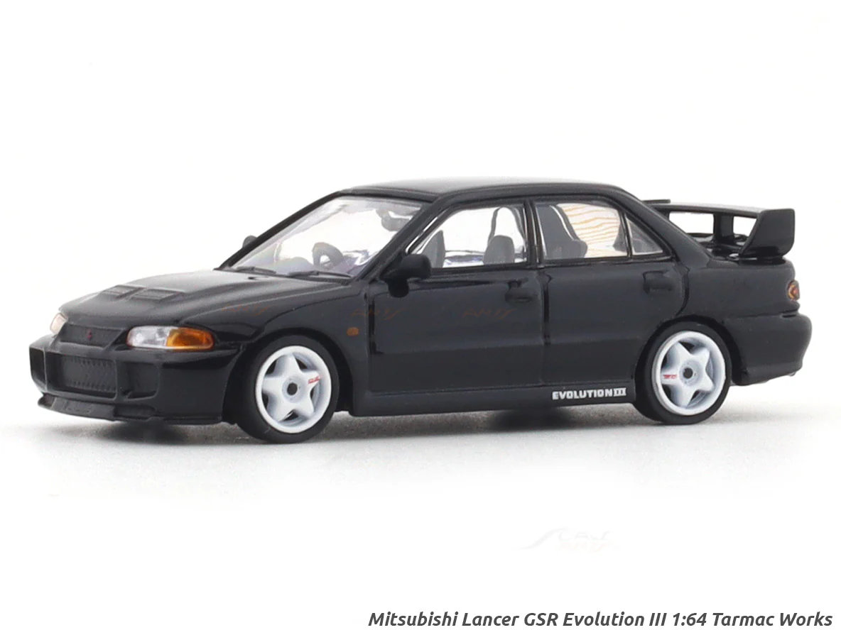 Mitsubishi Lancer GSR Evolution III black 1:64 Tarmac Works licensed diecast scale model car