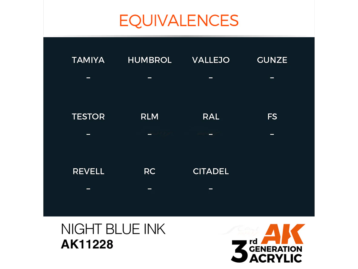 Night Blue Ink 17ml AK Interactive acrylic color AK11228 - Image 2