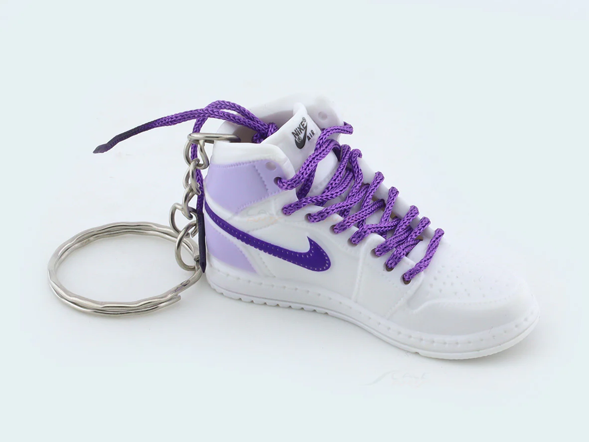 Nike Air White Purple PVC keyring / keychain