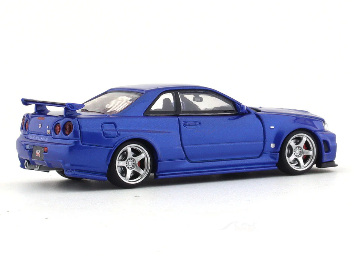 Nissan Skyline GT-R R34 Z Tune blue 1:64 Time Micro diecast scale model miniature car - Image 5